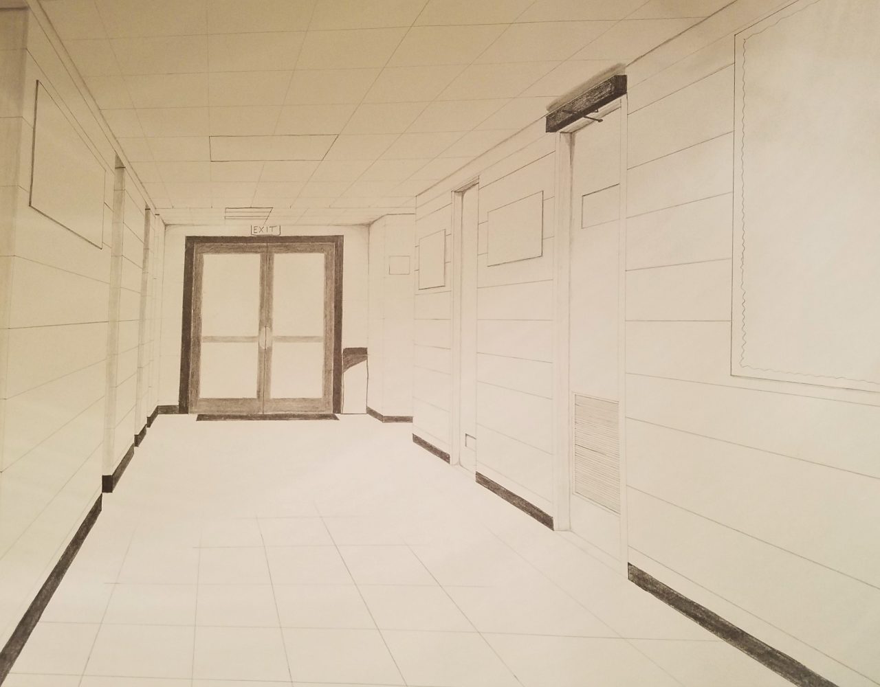 Hallway Perspective Drawing